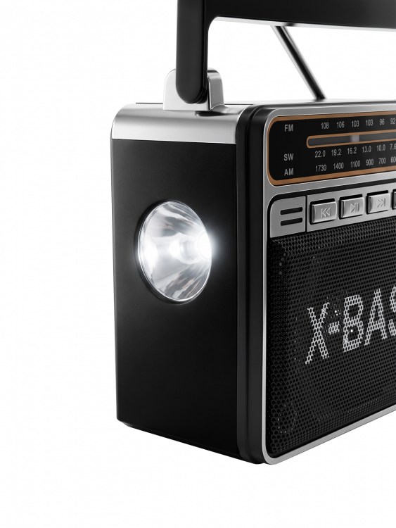 Радиоприемник с аккумулятором, Bluetooth, фонариком KBroad KTF-1466